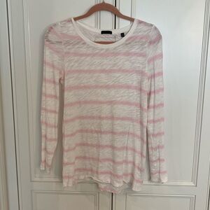 ATM Pink Striped Long Sleeve Tee